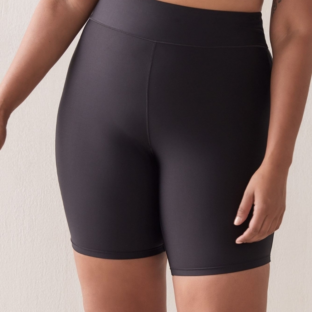 Penningtons Black High Rise Swim Shorts Bottoms Bikini Swimsuit Plus Size 2X